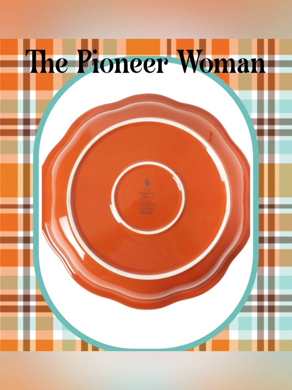 The Pioneer Woman 10” Orange Stoneware Pie Plate & Lid NIB